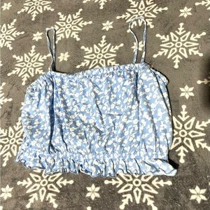 Ruffled spaghetti strap crop top